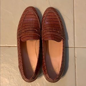 J. Crew faux snakeskin loafers size 6.5